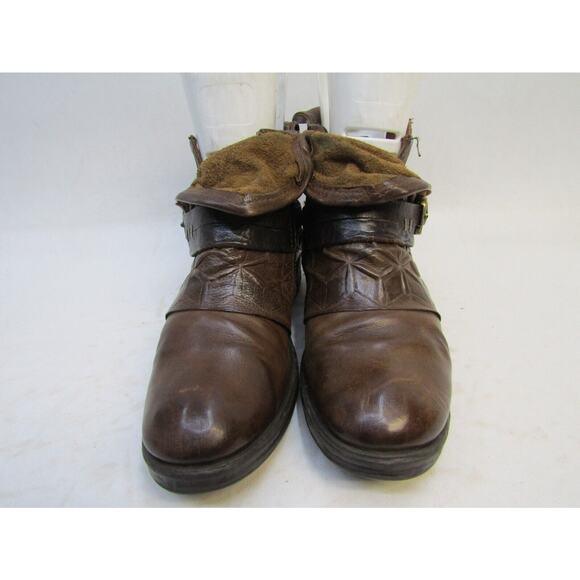 A.S. 98 Womens Size 36 EUR Brown Tooled Leather Buckle Zip Ankle Boots Booties - Picture 5 of 11